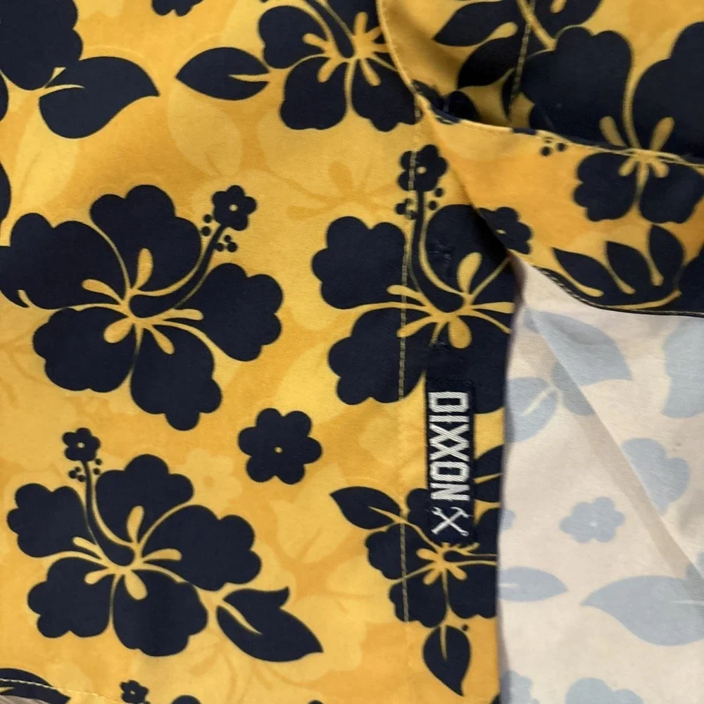 DIXXON Shirt Adult Mens Large Yellow Aloha Series Short Sleeve Hawaiian D lite - Picture 11 of 13